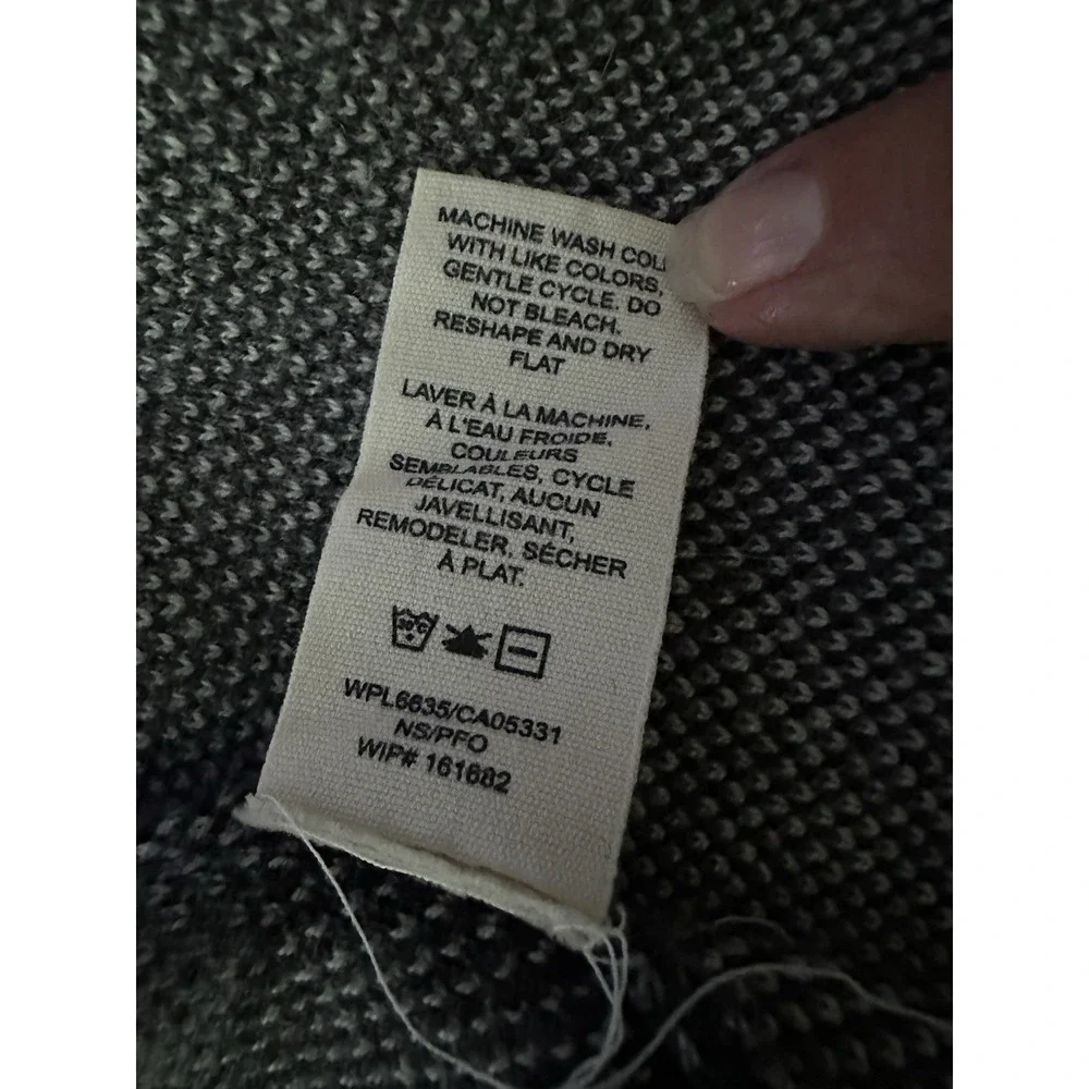 Woolrich Wool‎ Cardigan Wrap LARGE Open Front Plaid Chic Workwear Layering Boxy
